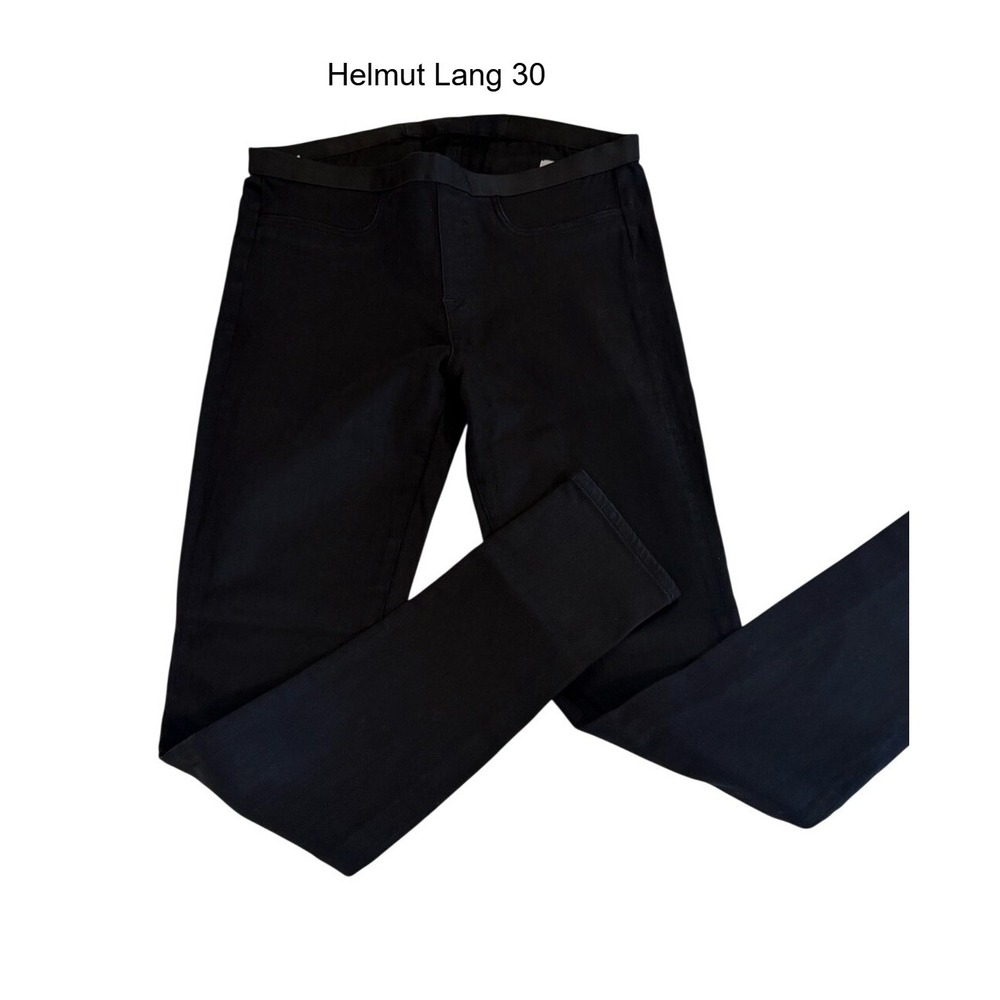 Helmut Lang Black Tencel Blend Skinny Pull On Leggings Pants Size 30 Made in USA
